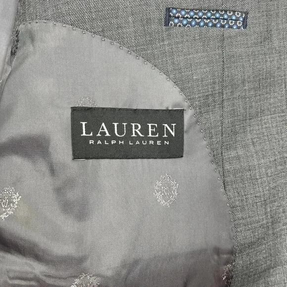 Lauren Ralph Lauren Blazer Mens 52R Gray Wool Sports Coat Blazer Black Label - Picture 6 of 15